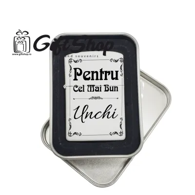 Cel mai bun unchi, bricheta metalica gravata laser cu mesaj